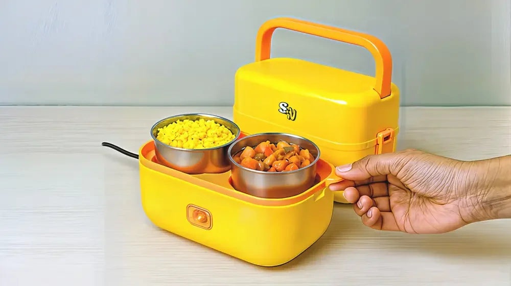 Enjoy Hot Meals Anywhere with This 2-Layer Electric Lunch Box – Ideal for Office & Travel