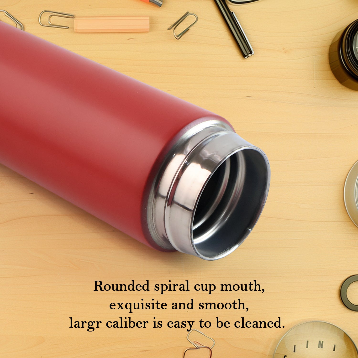 Red Smart Flask with Temperature Display – Leak-Proof, Vacuum Insulated Water Bottle (500ml)