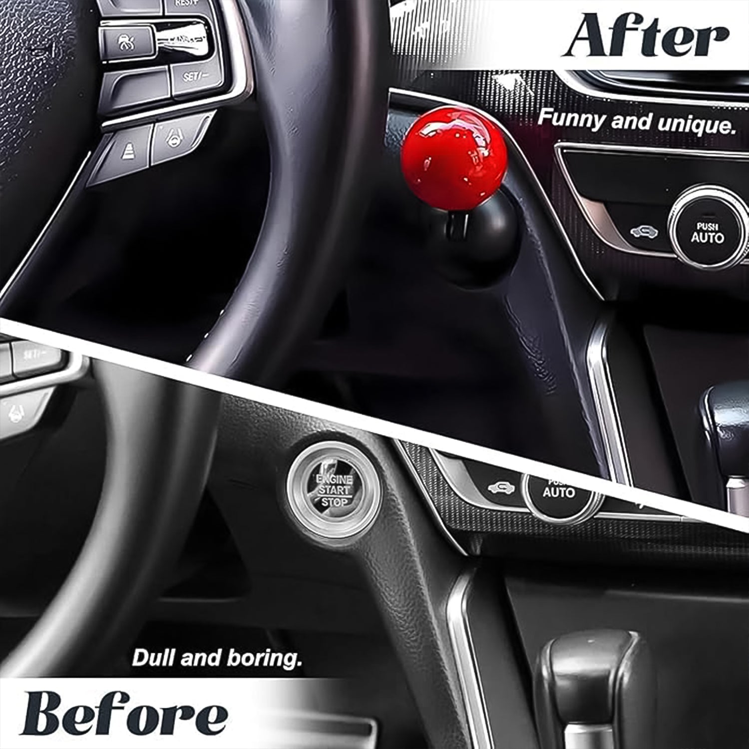 Ball Design Car Push Start Button Cover, Decorative Ignition Rocker Cap