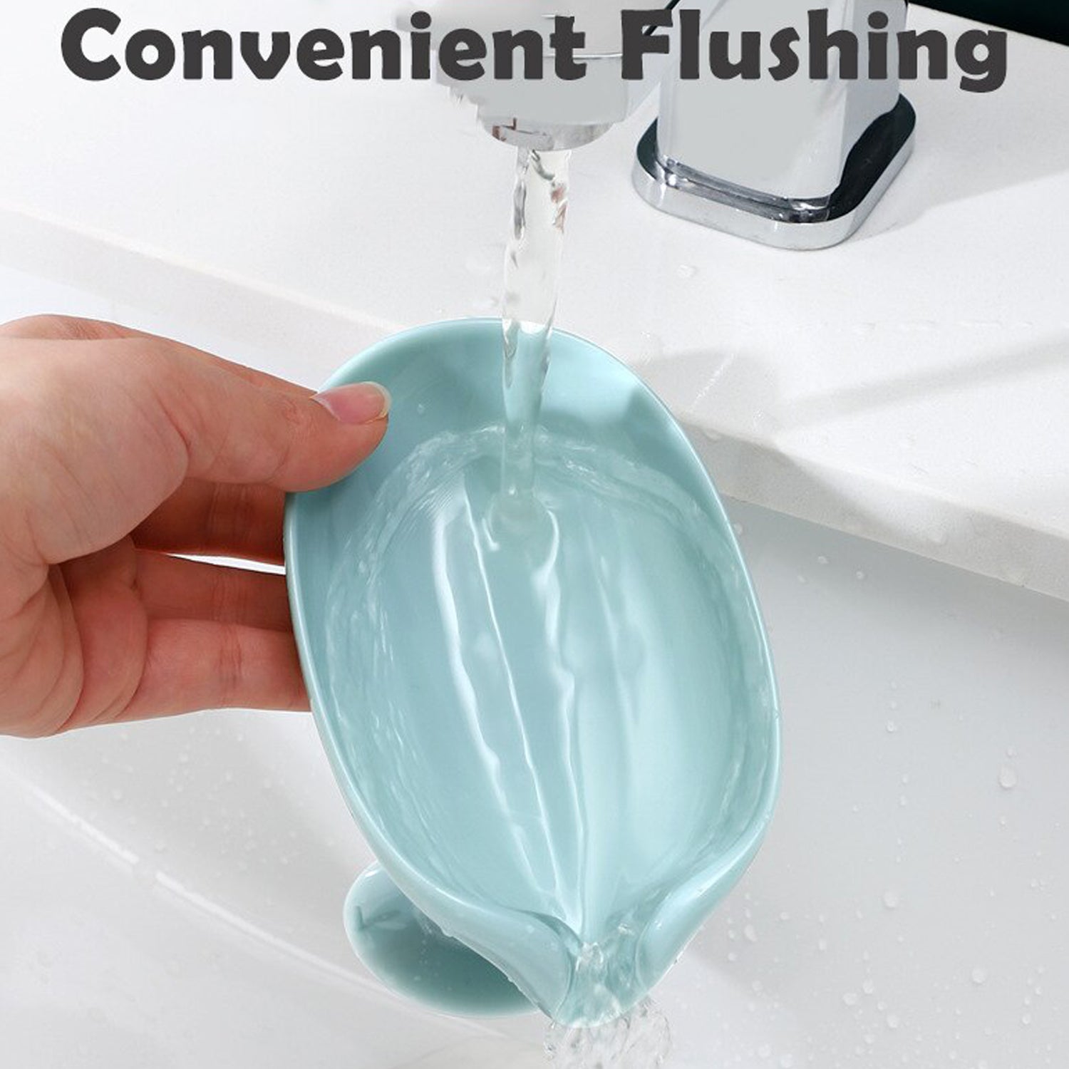Self-Draining Soap Holder, Leaf Shape Soap Tray for Bathroom Sink or Shower