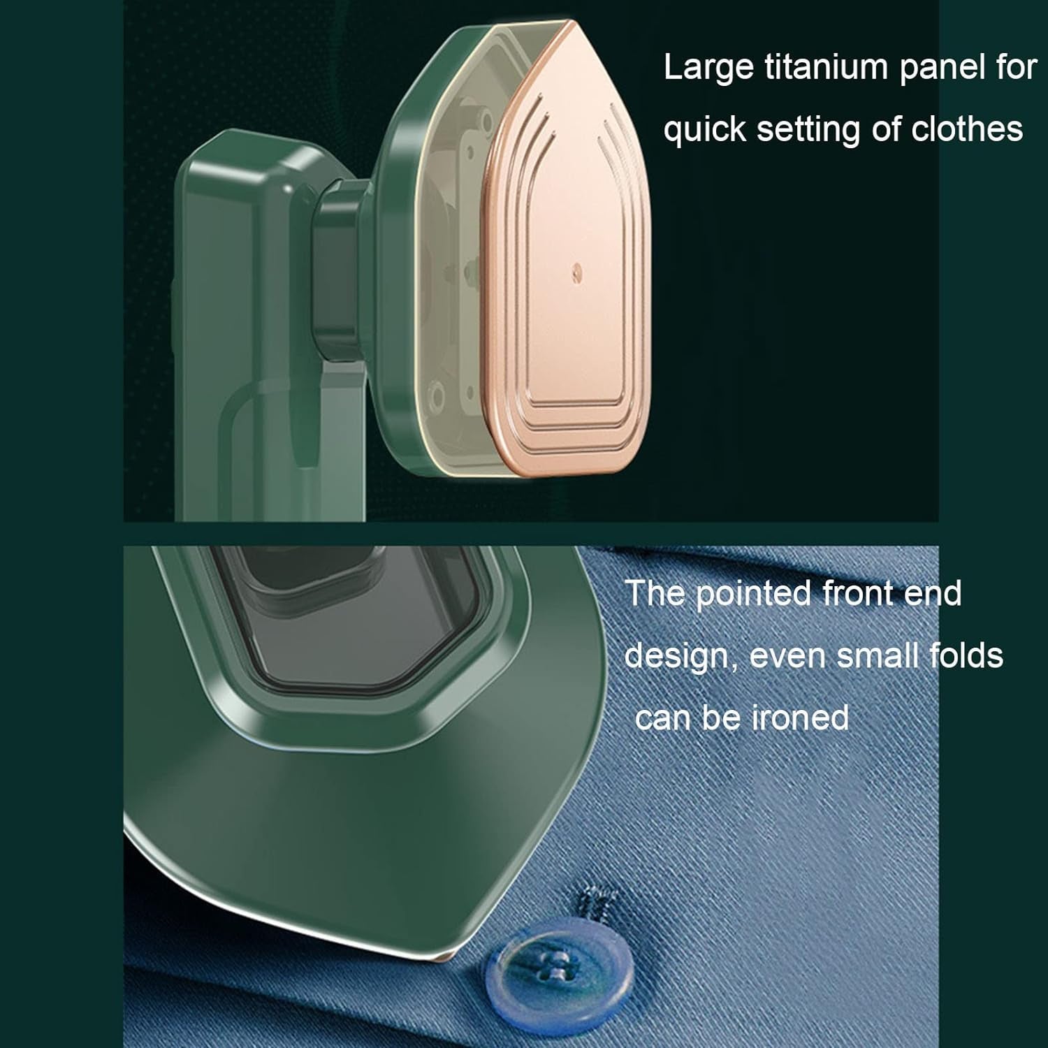 Mini Garment Steamer & Iron, Compact 2-in-1 Design for Travel & Home Use