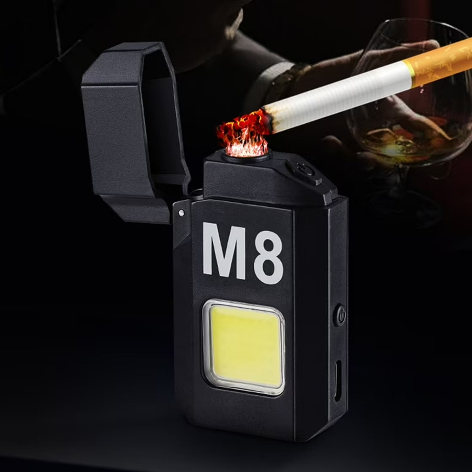 Multifunctional Mini Torch Lighter – Bright LED Flashlight & Windproof Flame