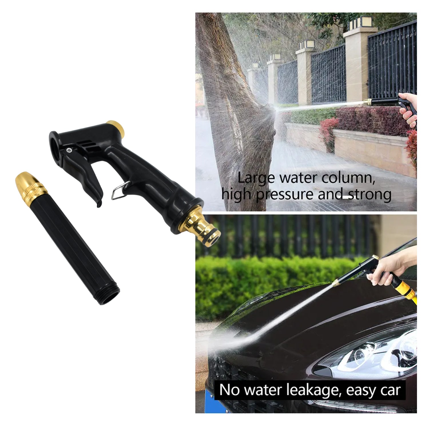Multi-Mode Water Spray Gun, Brass Nozzle for Car Washing & Garden Watering