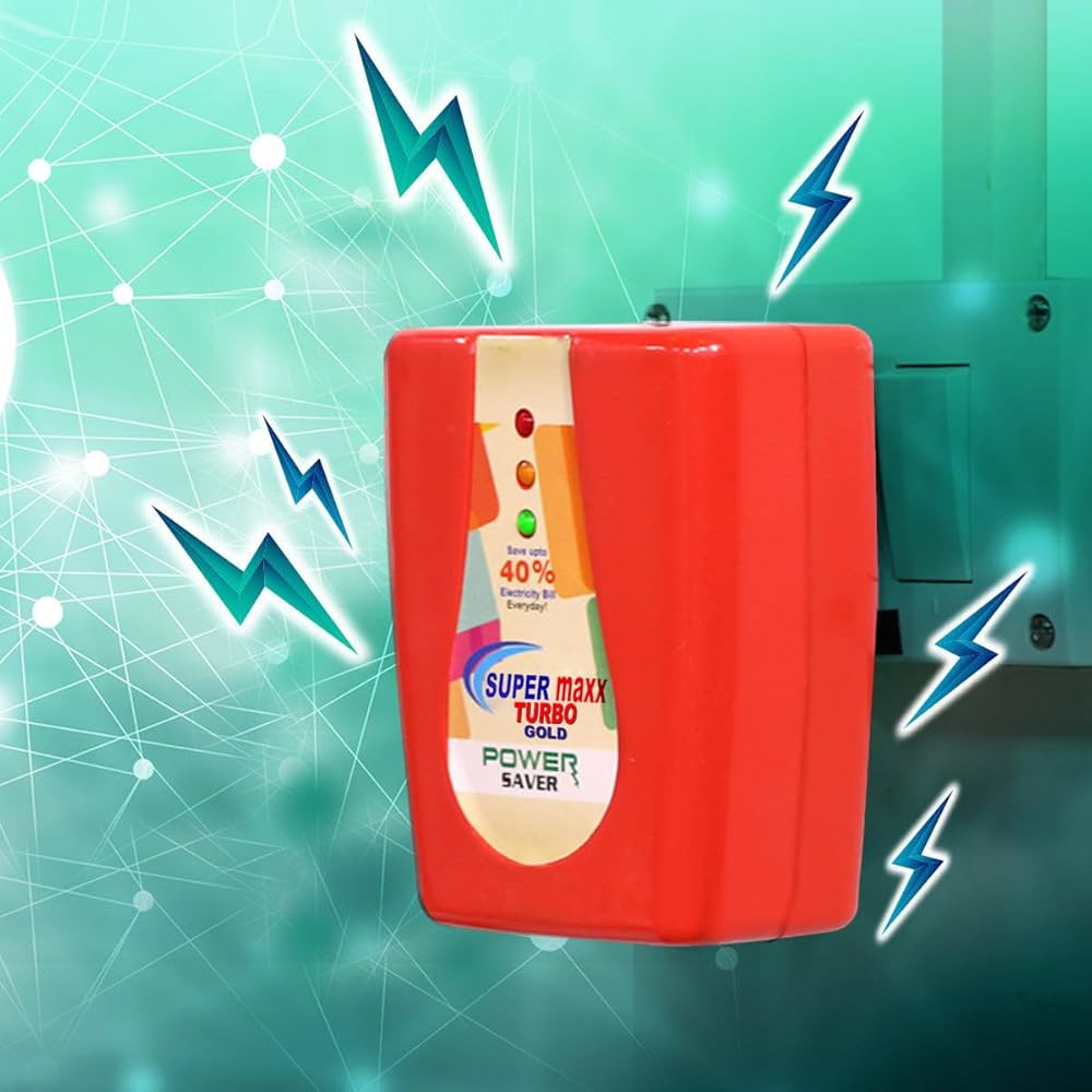 Super Power Saver Maxx Turbo Gold – Home Energy Saver Device (220V, Red, PVC Body)