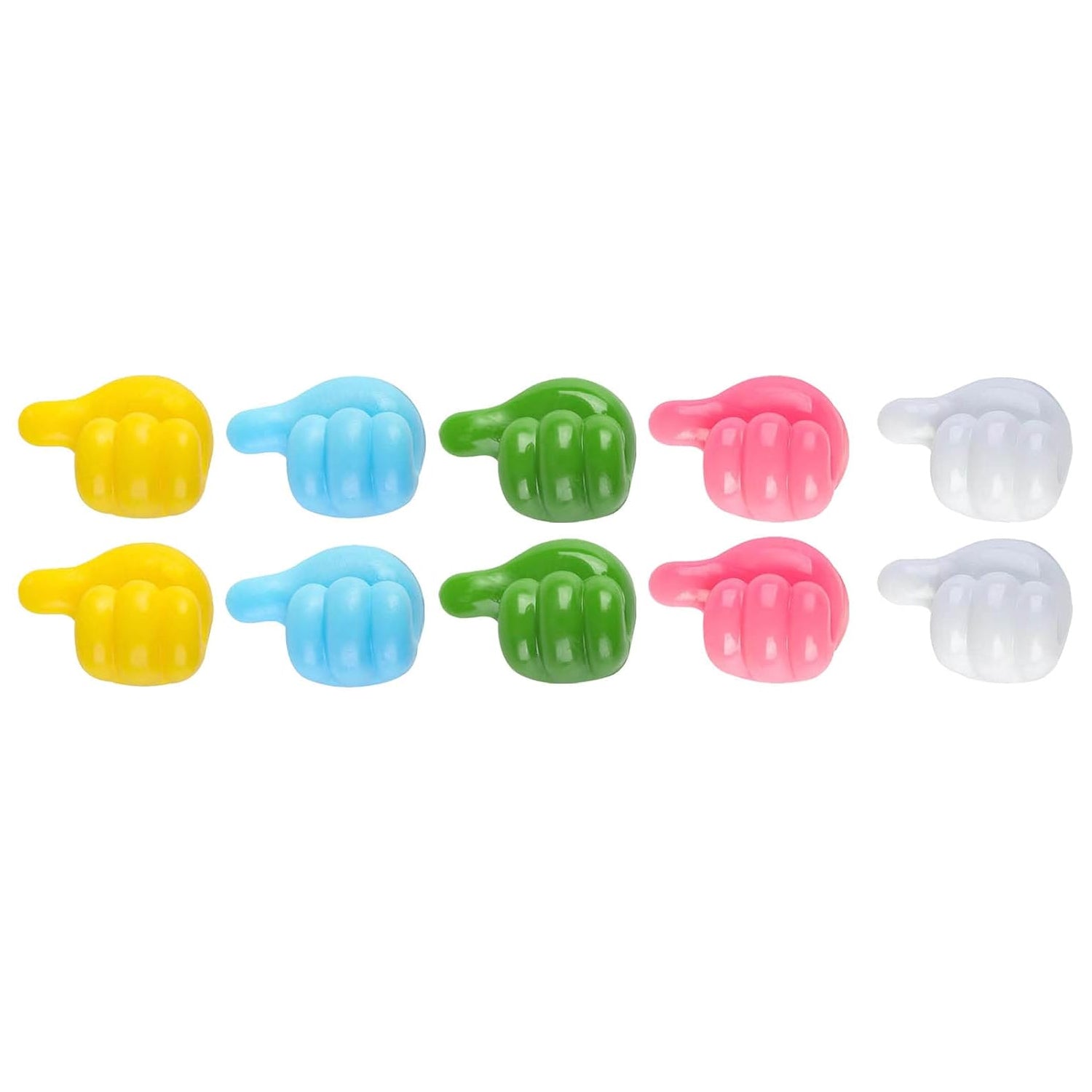 Multi-Color Thumb Cord Clips, Cable Organizer Holders for Desk, Car & Home (10 Pc Set)