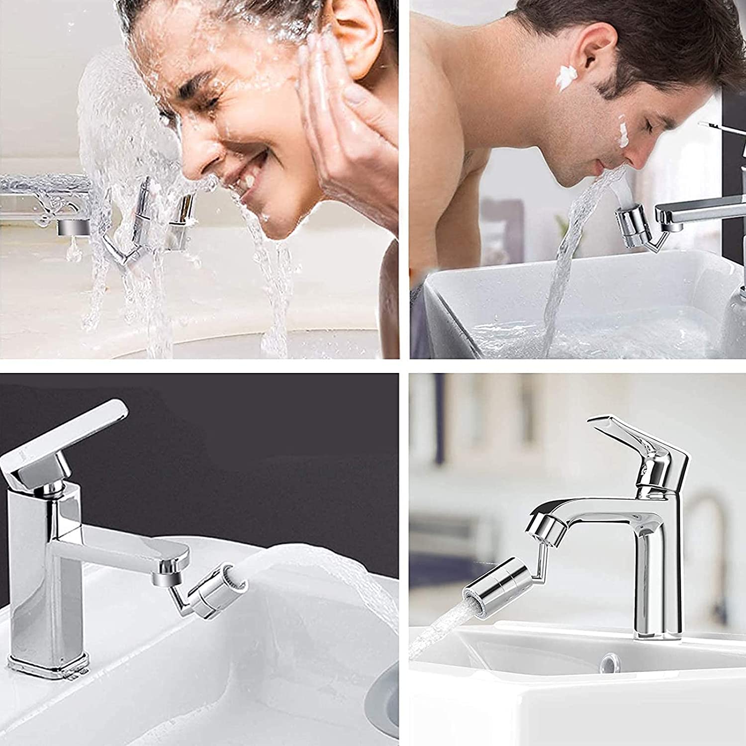 Splash Filter Faucet Head, 360° Rotating Sink Sprayer for Kitchen & Bathroom Taps
