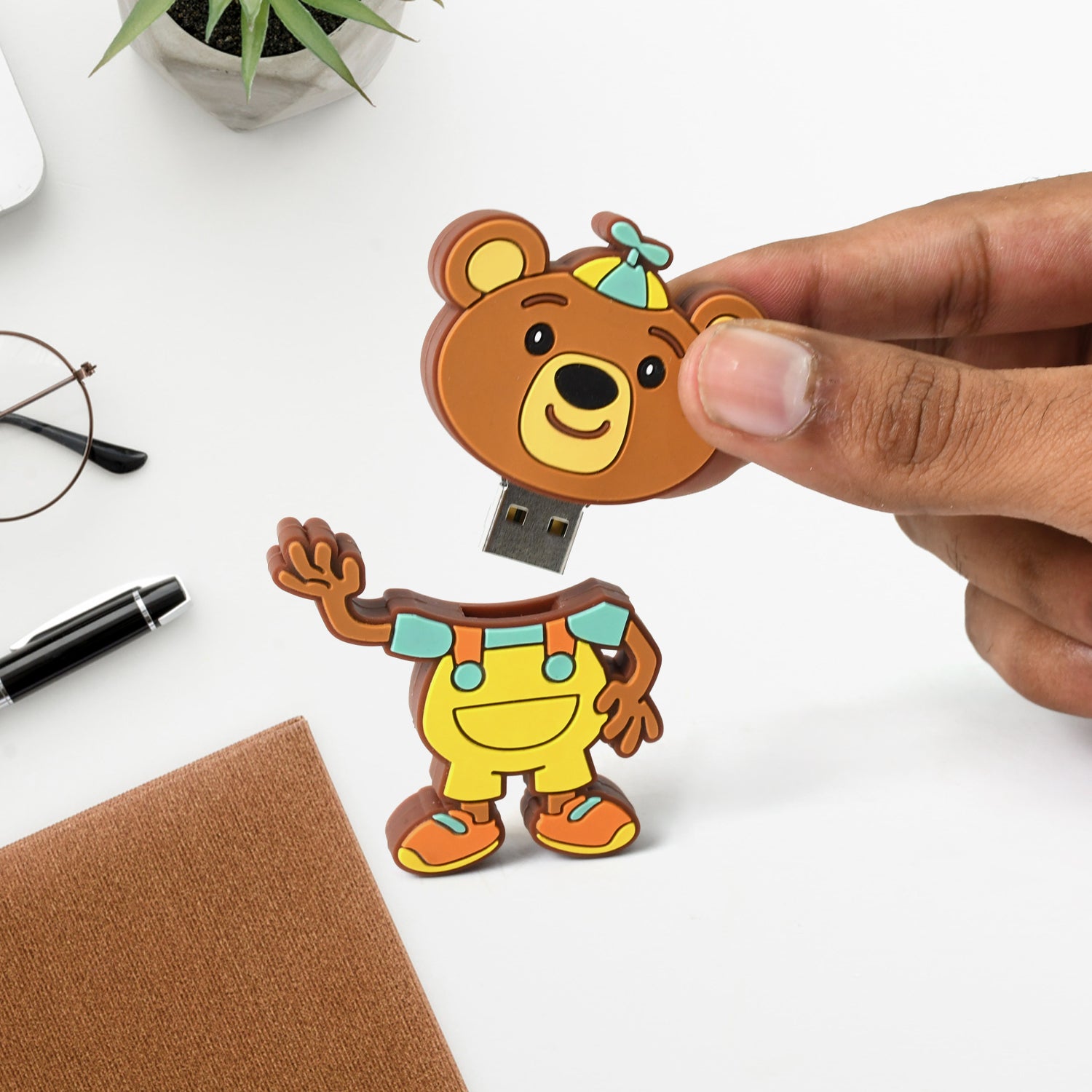 Portable 15GB Cartoon-Shaped USB Pen Drive, Silicone Flash Disk with Baby Rhymes