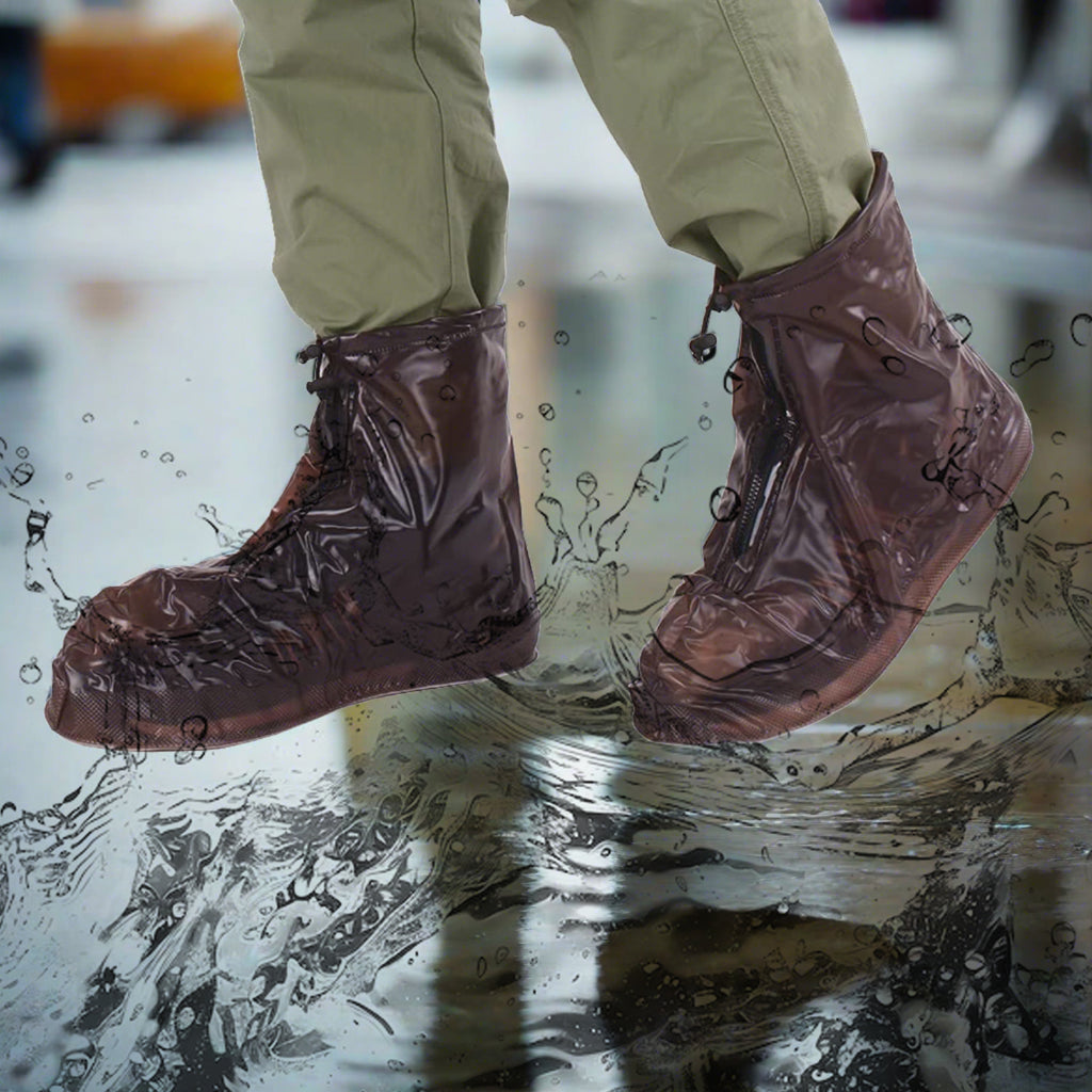 Plastic Shoes Cover with Zipper Anti Slip for Rainy Season