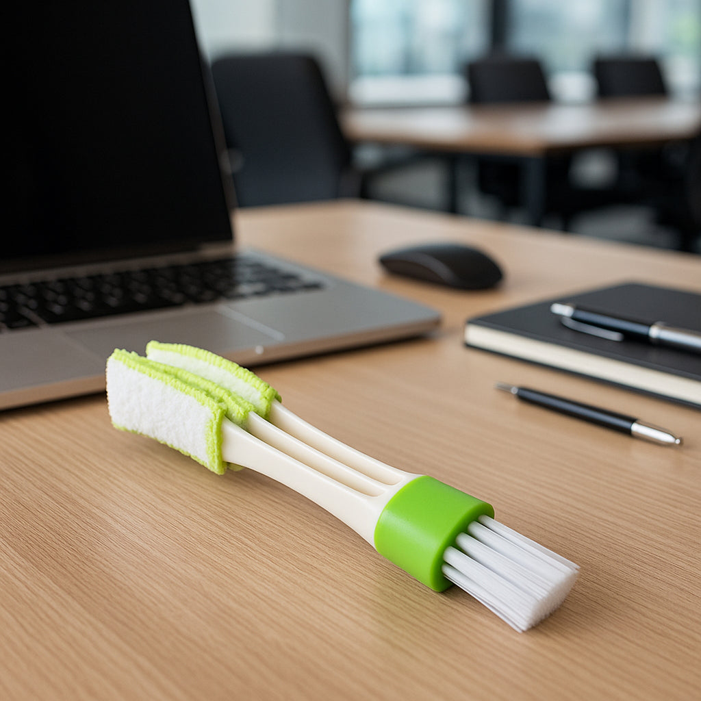 3-in-1 Blind, AC Vent & Keyboard Cleaner – Dual-End Microfiber Duster & Crevice Brush