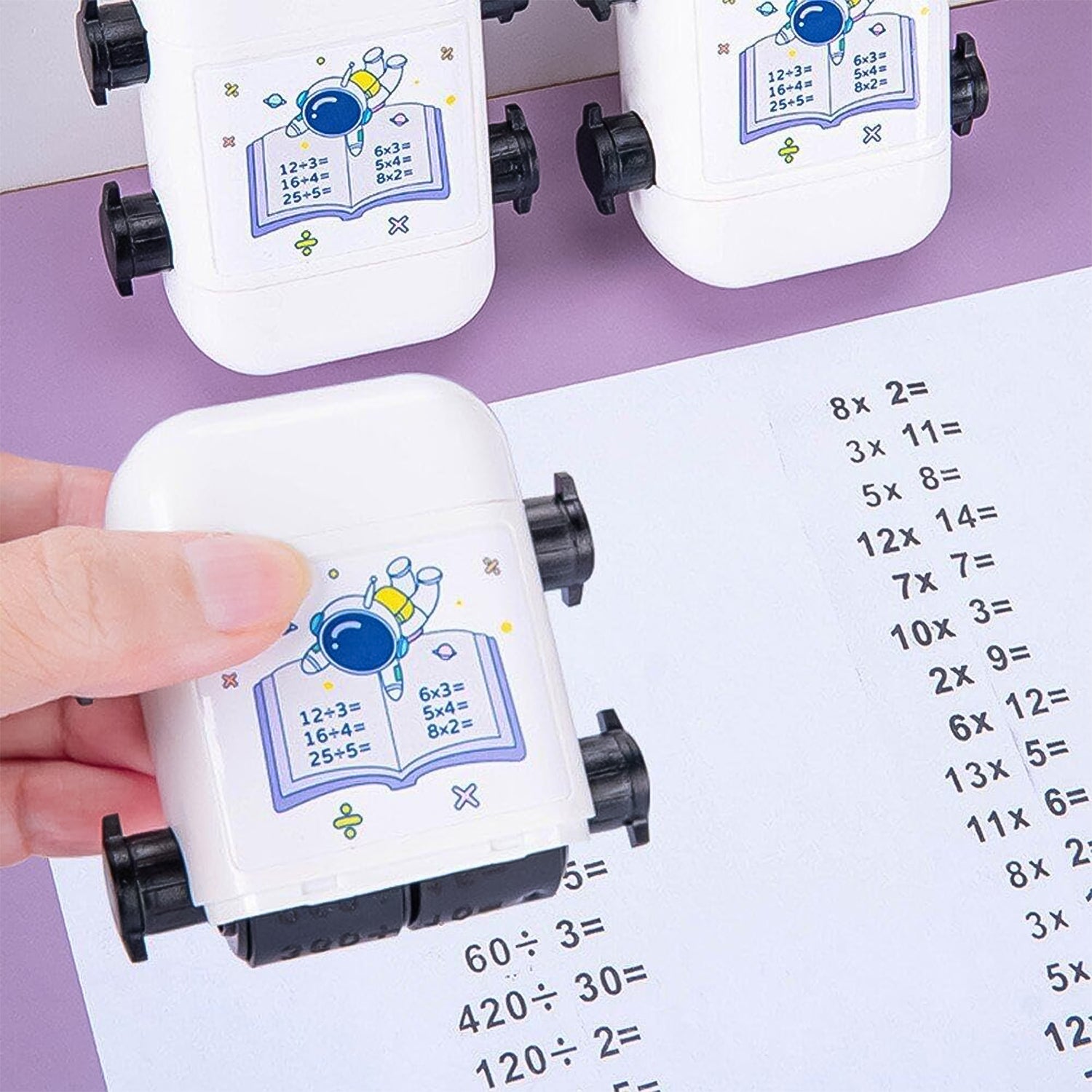 Educational Math Problem Stamp for Kids, Automatic Rolling Practice Tool