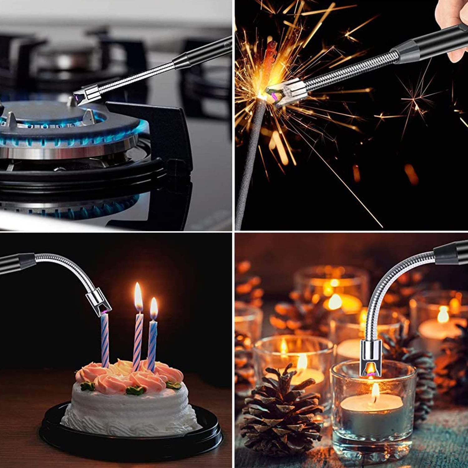 USB Rechargeable Electric Arc Lighter – Long, Flexible Neck, Windproof & Flameless Plasma
