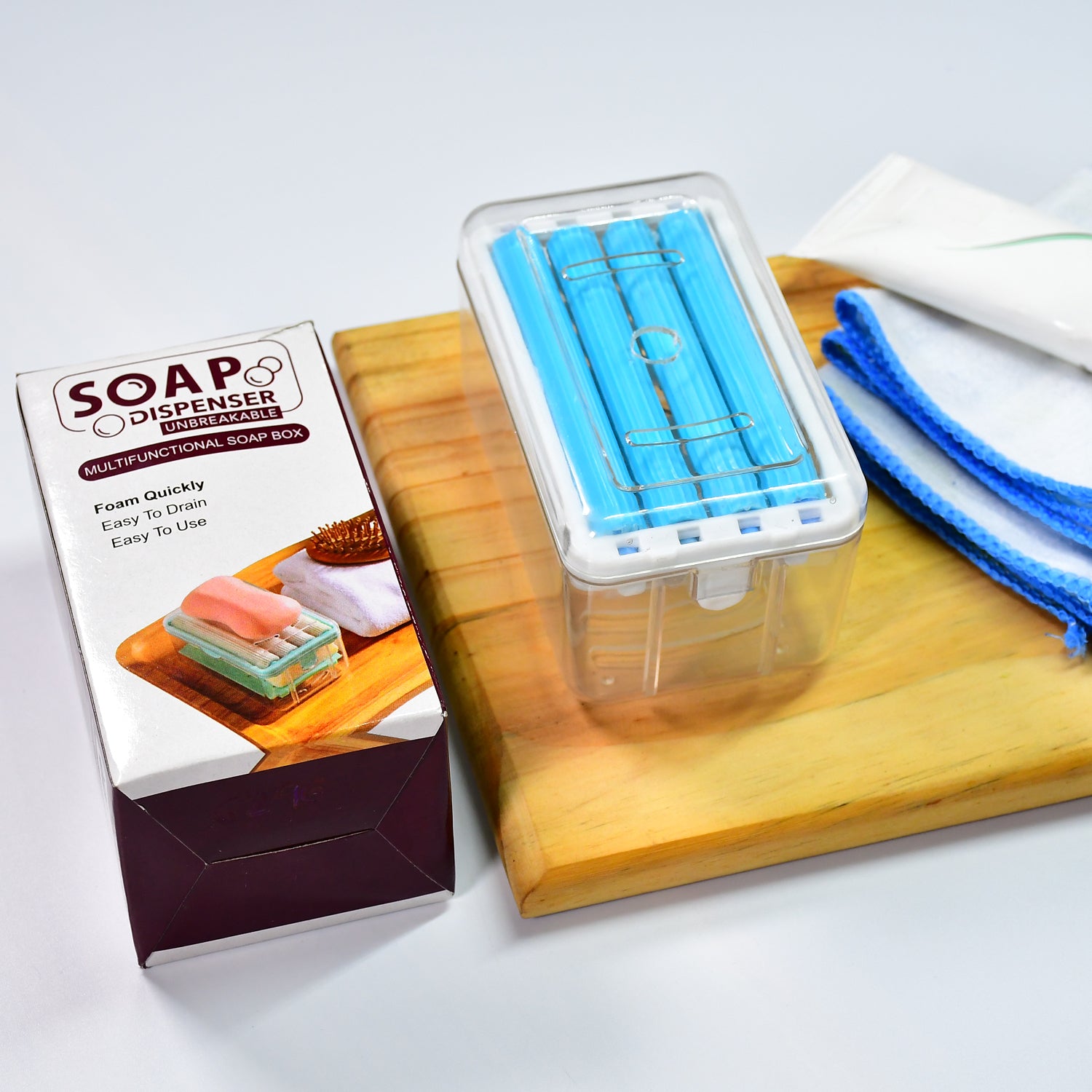 2-in-1 Soap Dish Dispenser – Portable with Drain Holes
