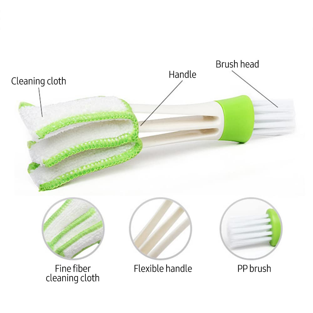 3-in-1 Blind, AC Vent & Keyboard Cleaner – Dual-End Microfiber Duster & Crevice Brush