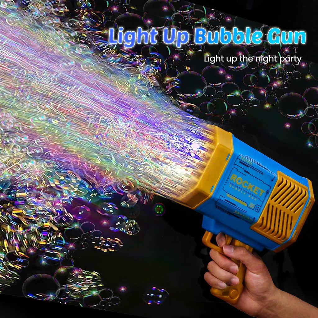 69 Hole Rechargeable Bubble Gun – Big Rocket Boom Bubble Blower Toy