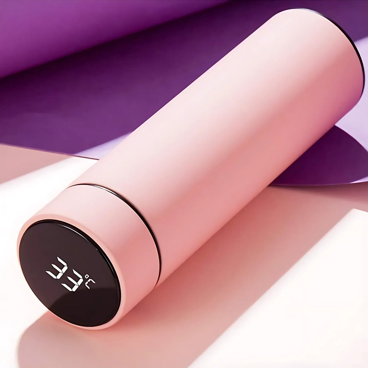Pink Smart Flask with Temperature Display – Leak-Proof, Vacuum Insulated Water Bottle (500ml)