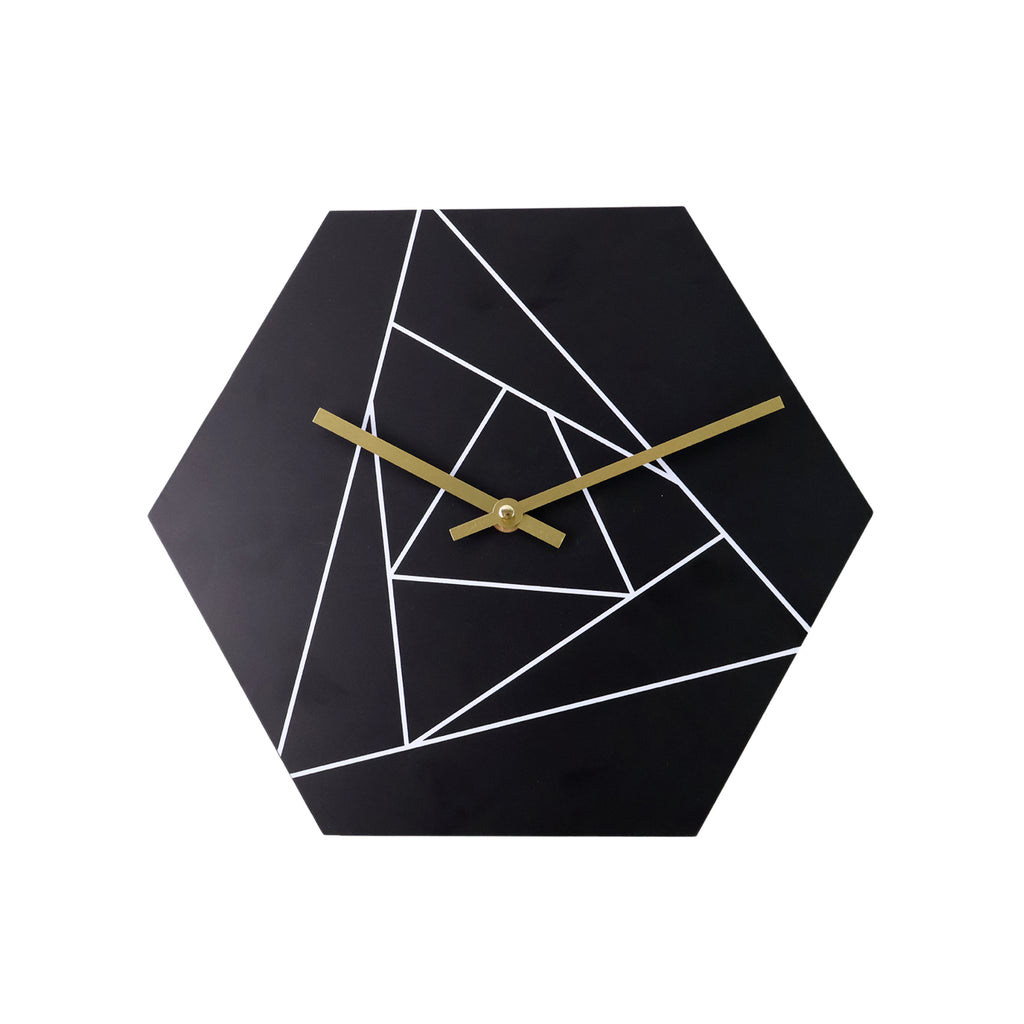 Modern Hexagon Wall Clock – Geometric Design Home Decor