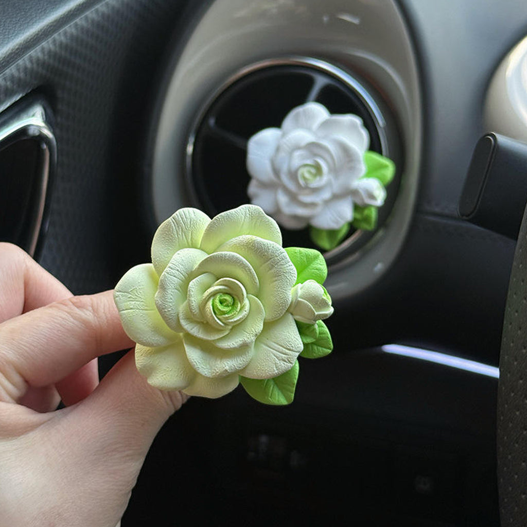 Rose Flower Car Air Freshener Clip – Floral AC Vent Perfume Diffuser with 10ML Bottle | Elegant Car Interior Fragrance Decor