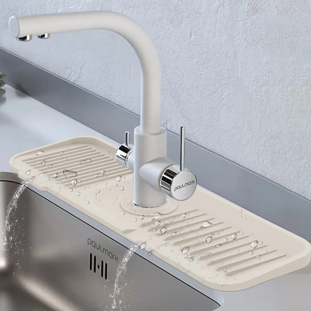 Silicone Sink Faucet Mat, Water Catcher Pad for Kitchen & Bathroom (1 Pc / 33x12 Cm)