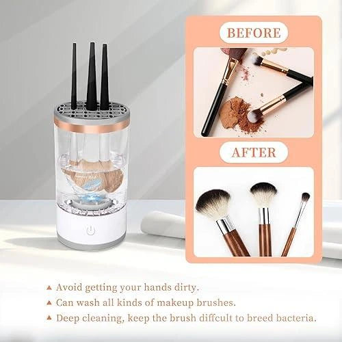Automatic Makeup Brush Cleaner – Fast Electric Washer & Organizer Tool