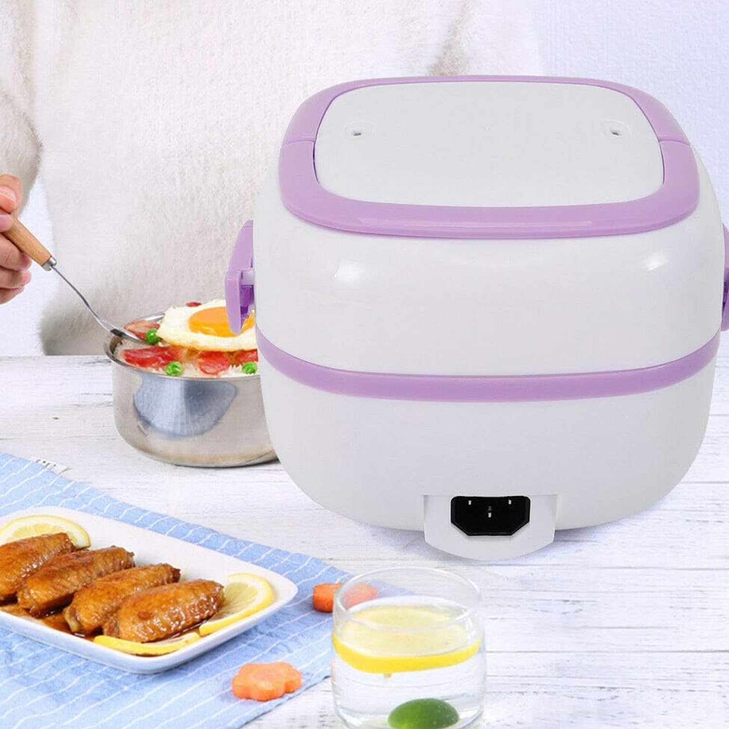Portable Electric Lunch Box – 220V Stainless Steel Food Warmer