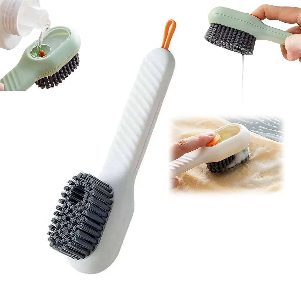 Multifunctional Scrubbing Brush with Liquid Dispenser – Shoe & Cloth Cleaner