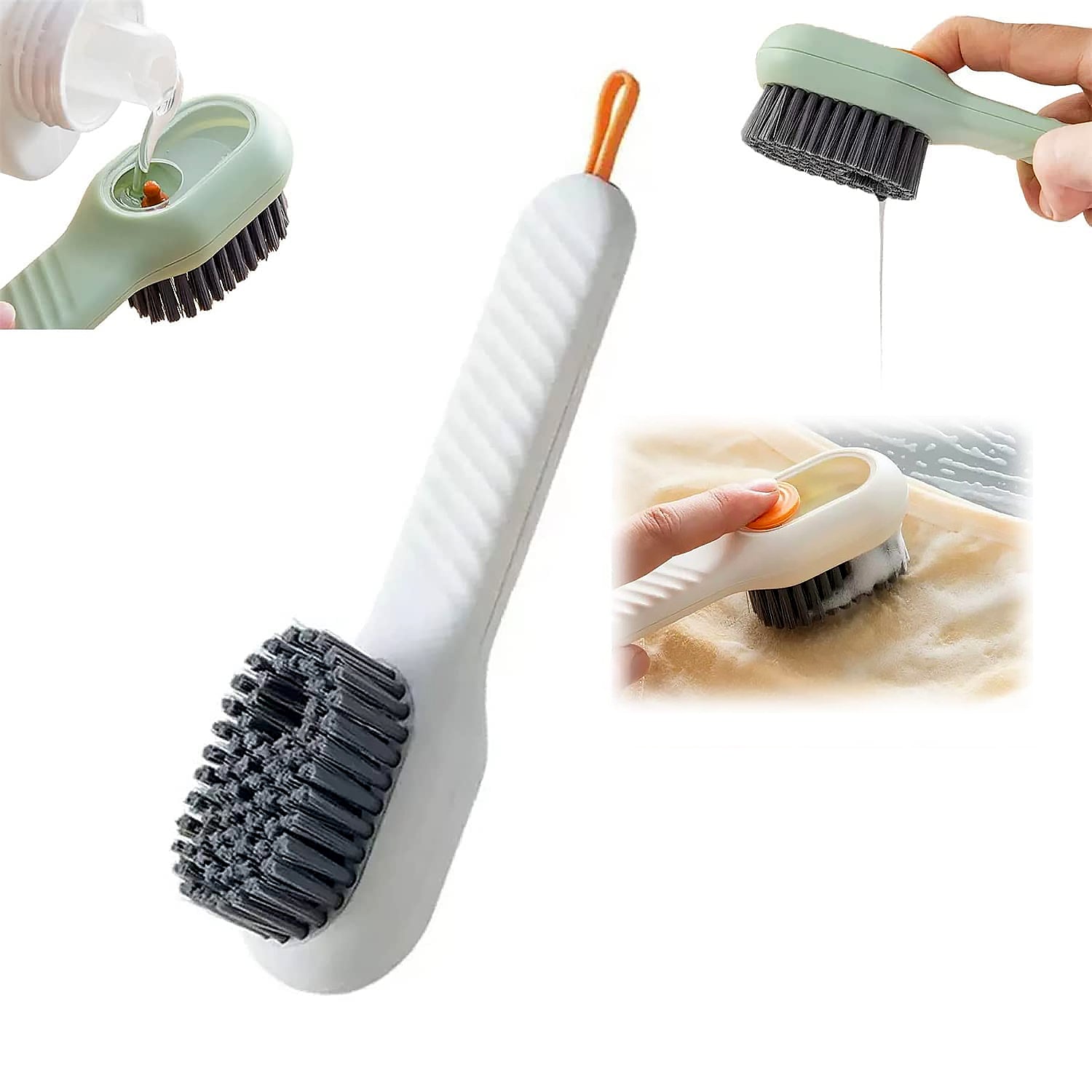 Multifunctional Scrubbing Brush with Liquid Dispenser – Shoe & Cloth Cleaner