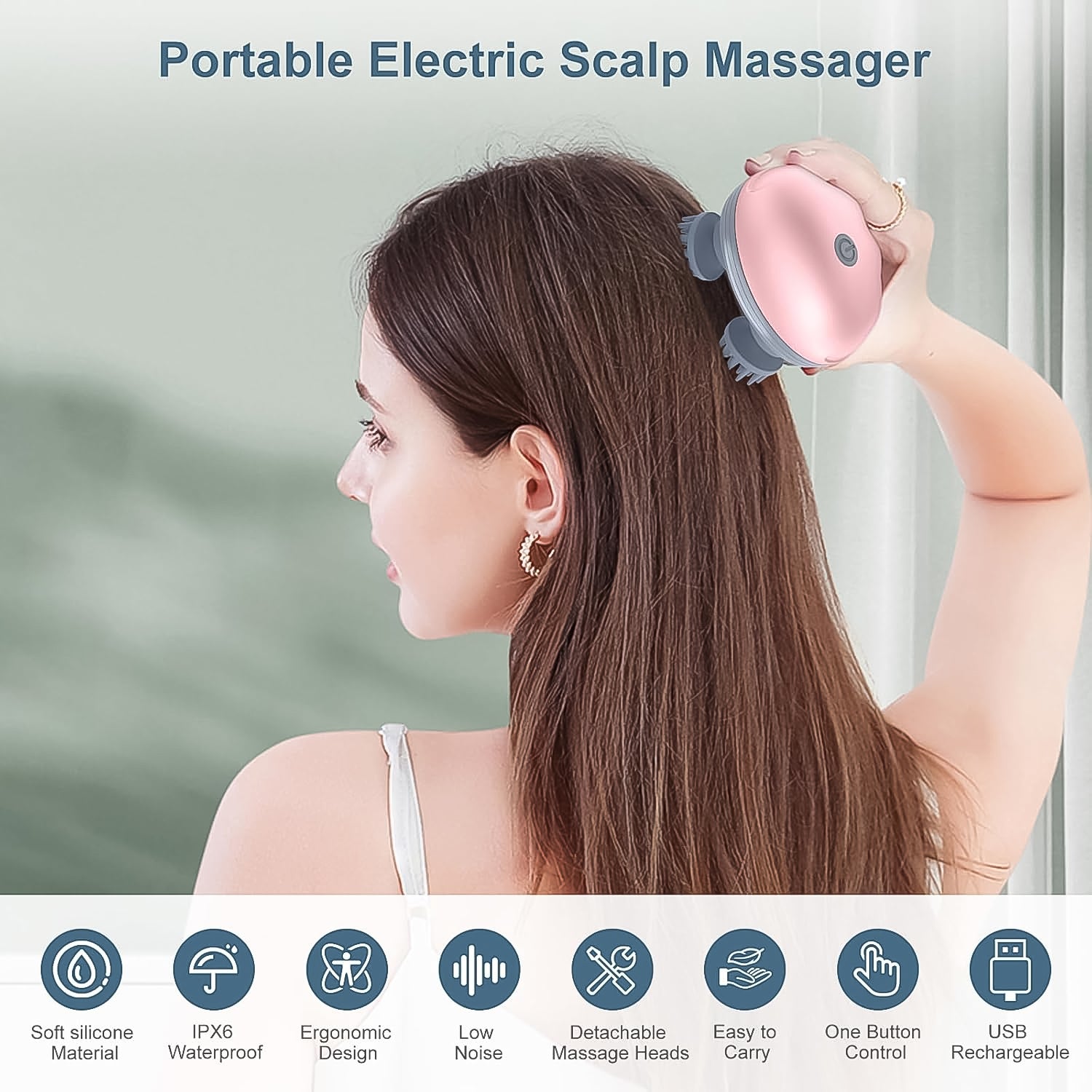Smart Electric Scalp Massager – Rechargeable Head Massage Tool