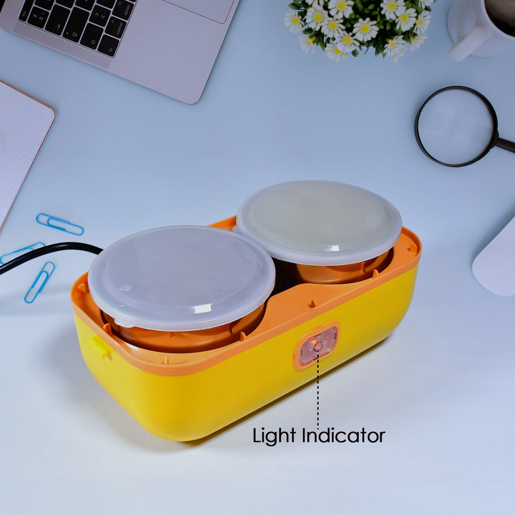 2Layer Electric Lunch Box for Office, Portable Lunch Warmer with 4 Stainless Steel Container.