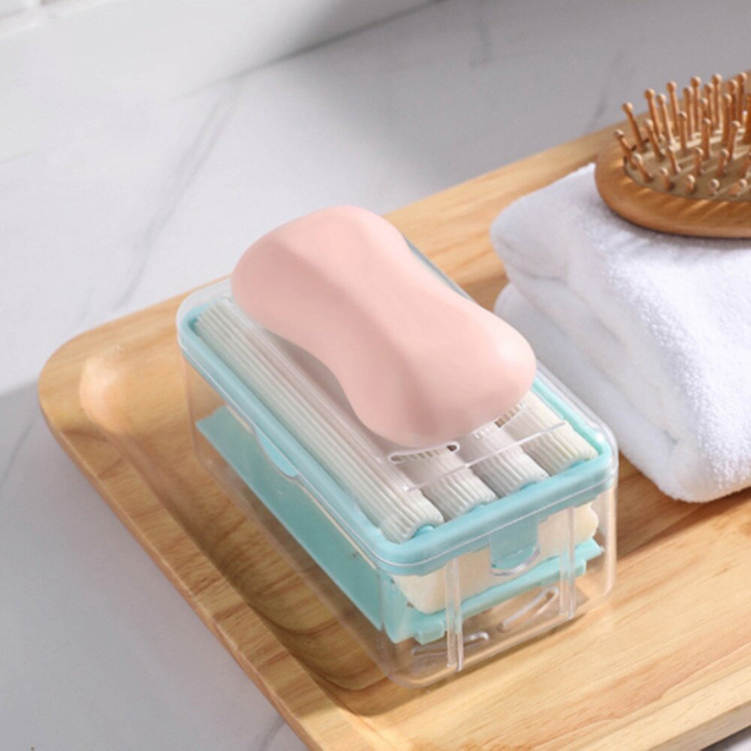 2-in-1 Soap Dish Dispenser – Portable with Drain Holes