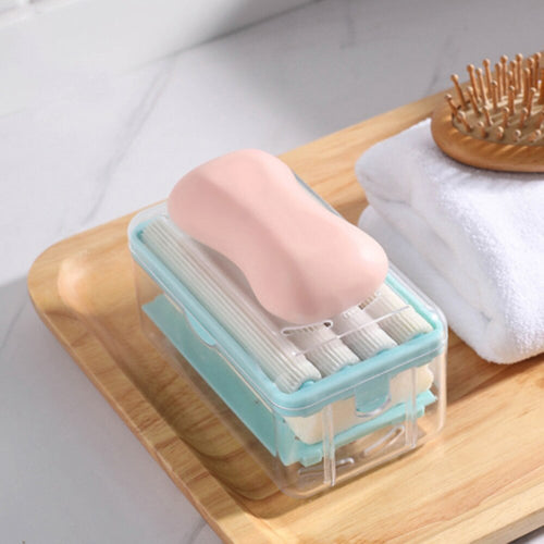 2-in-1 Soap Dish Dispenser – Portable with Drain Holes