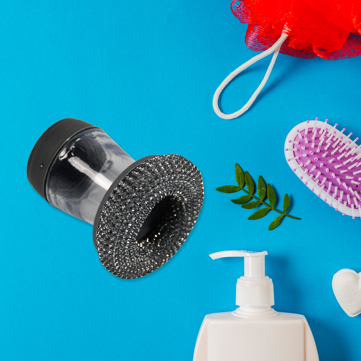 Palm Dish Brush with Soap Dispenser, Kitchen Sink Scrubbing Tool