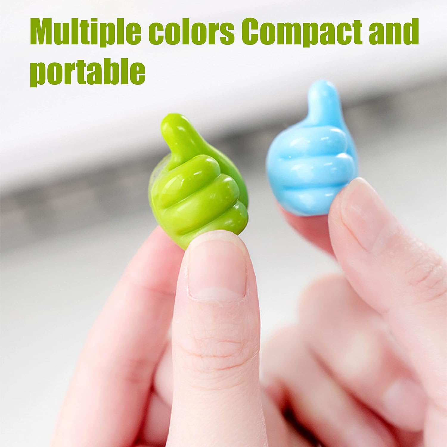 Multi-Color Thumb Cord Clips, Cable Organizer Holders for Desk, Car & Home (10 Pc Set)