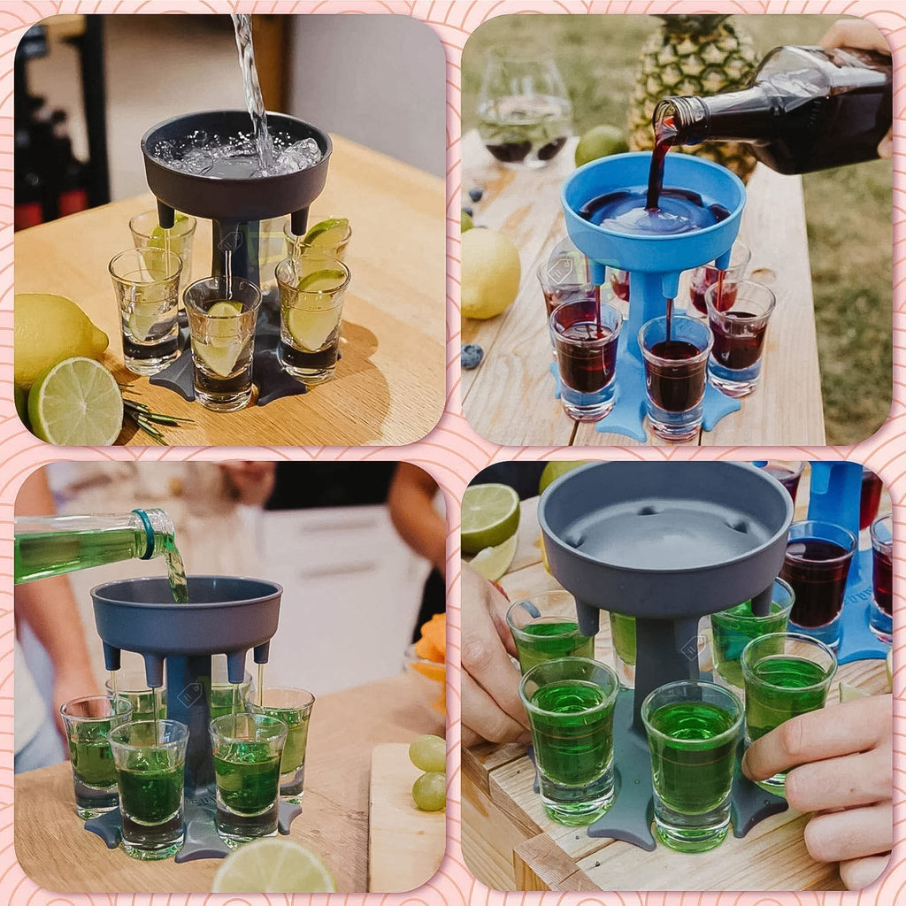 6‑Port Drink Dispenser Stand for Parties
