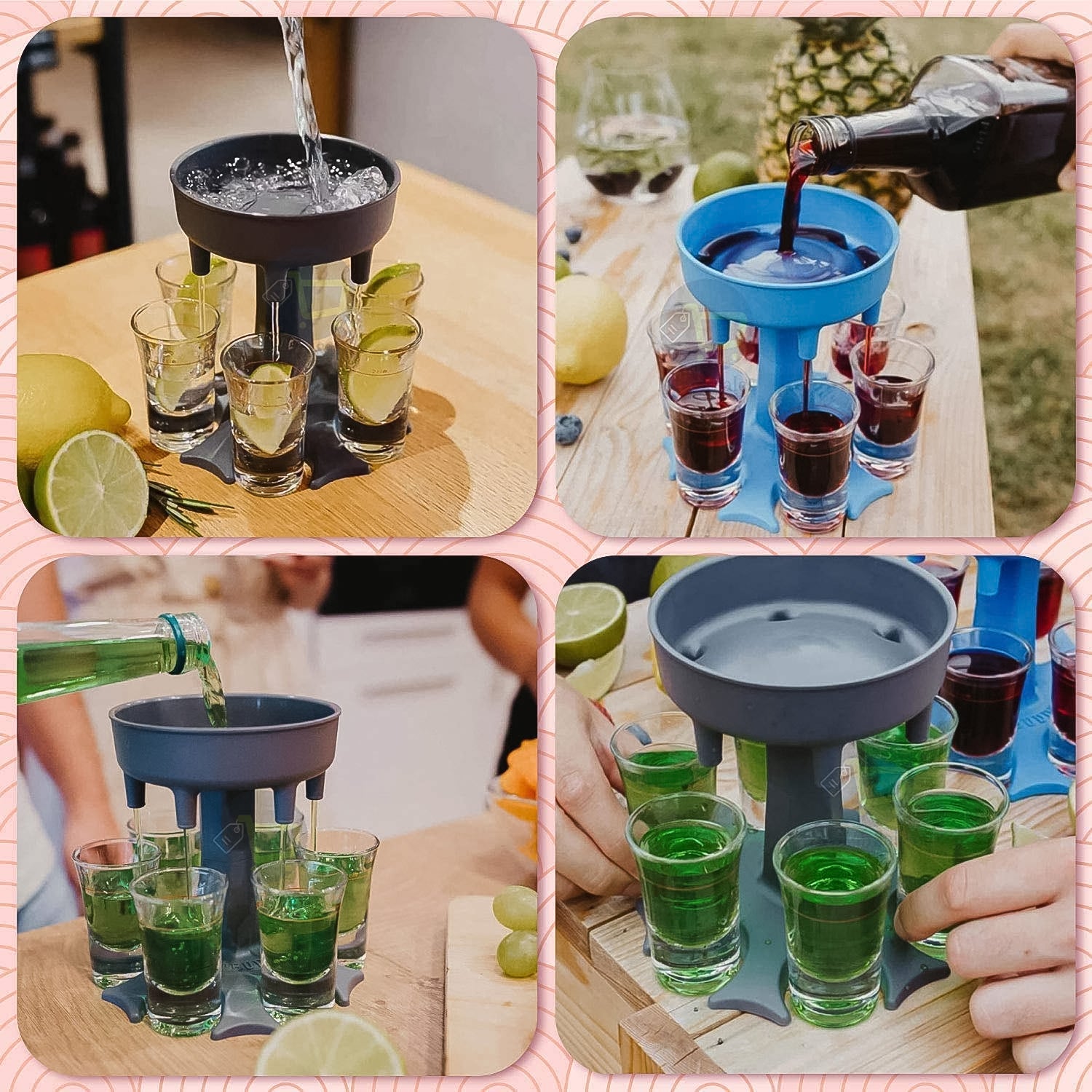 6‑Port Drink Dispenser Stand for Parties