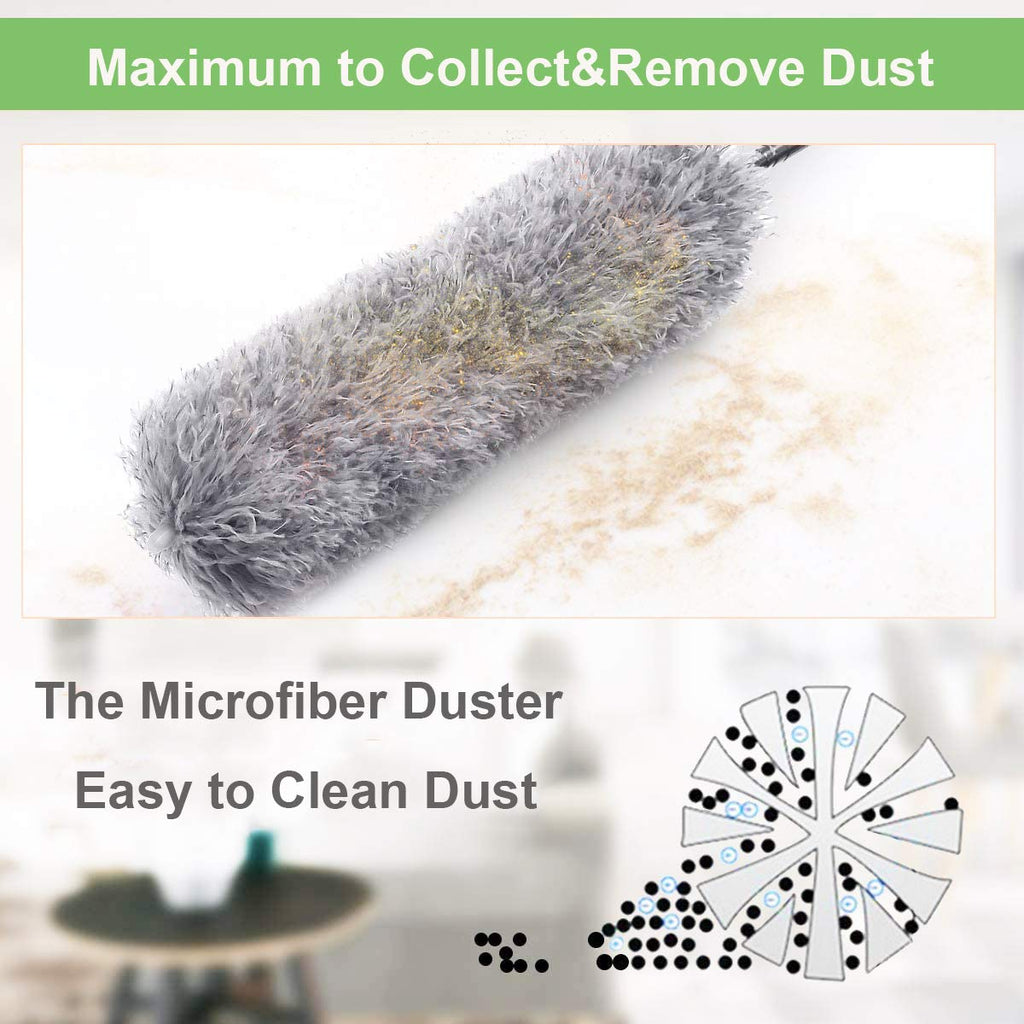 Microfiber Telescoping Duster – Extendable 100-Inch Handle for High Ceilings, Fans, Blinds & Cobwebs