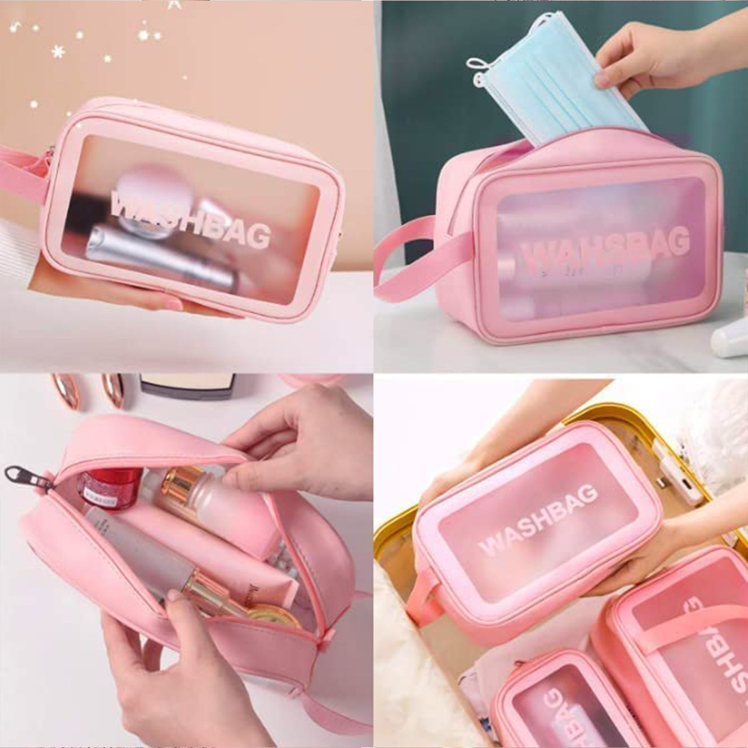 Makeup & Toiletry Bag Set - Cosmetic, Brushes, Accessories Storage