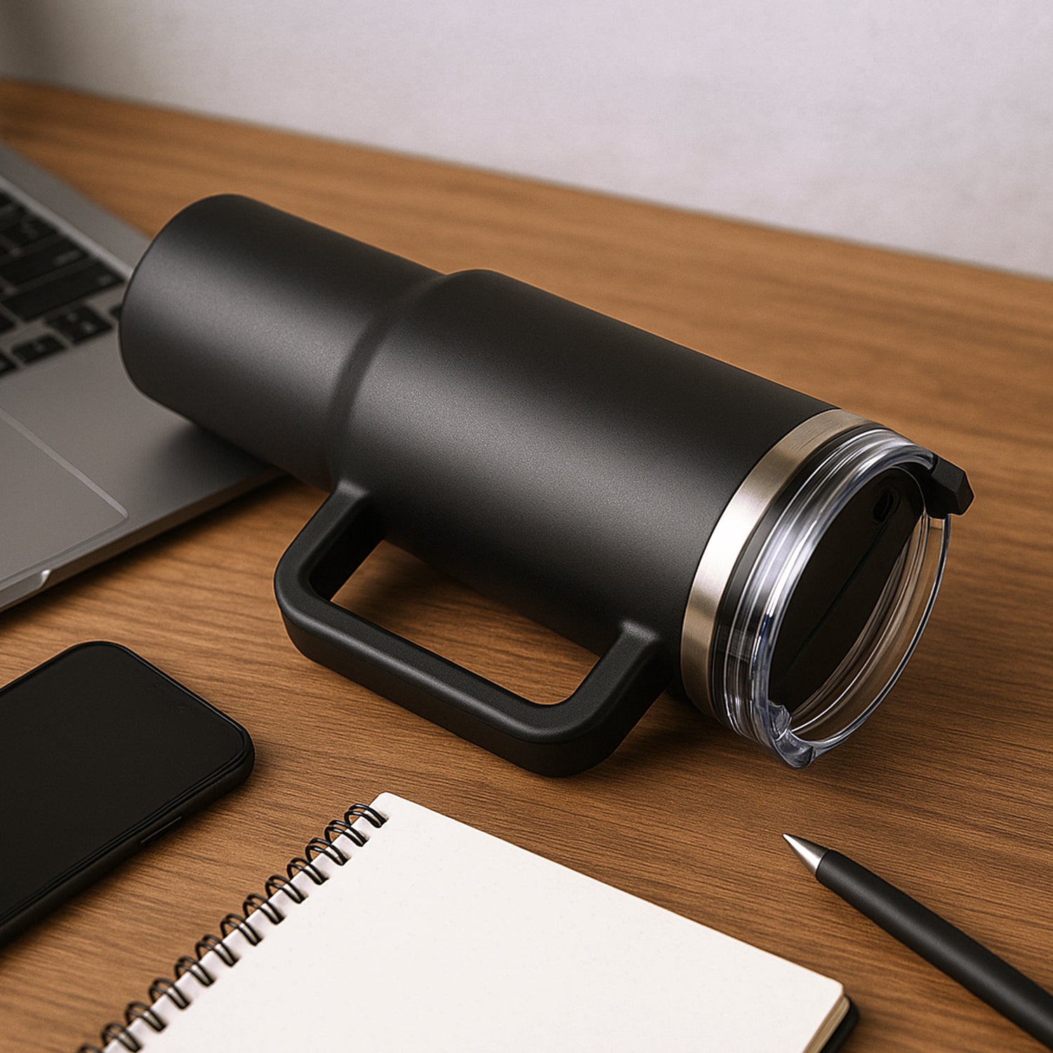 1200 ML Stainless Steel Travel Mug with Straw and Handle