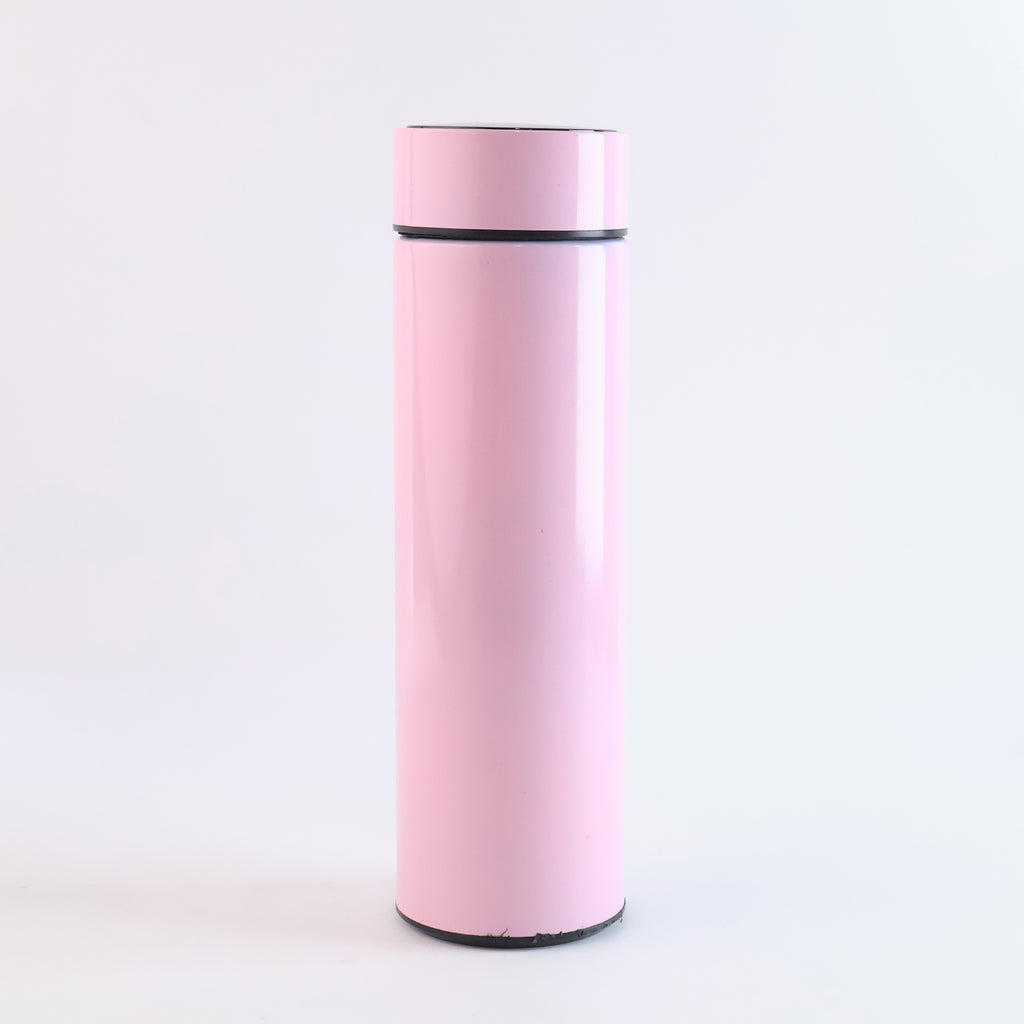 Pink Smart Flask with Temperature Display – Leak-Proof, Vacuum Insulated Water Bottle (500ml)