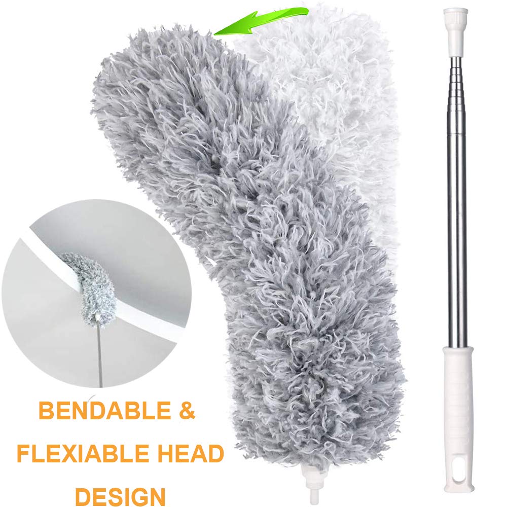 Microfiber Telescoping Duster – Extendable 100-Inch Handle for High Ceilings, Fans, Blinds & Cobwebs