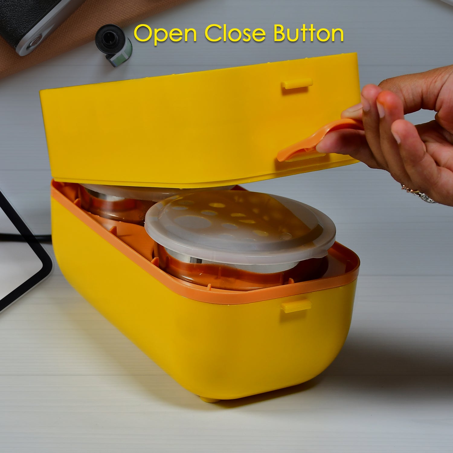 2Layer Electric Lunch Box for Office, Portable Lunch Warmer with 4 Stainless Steel Container.