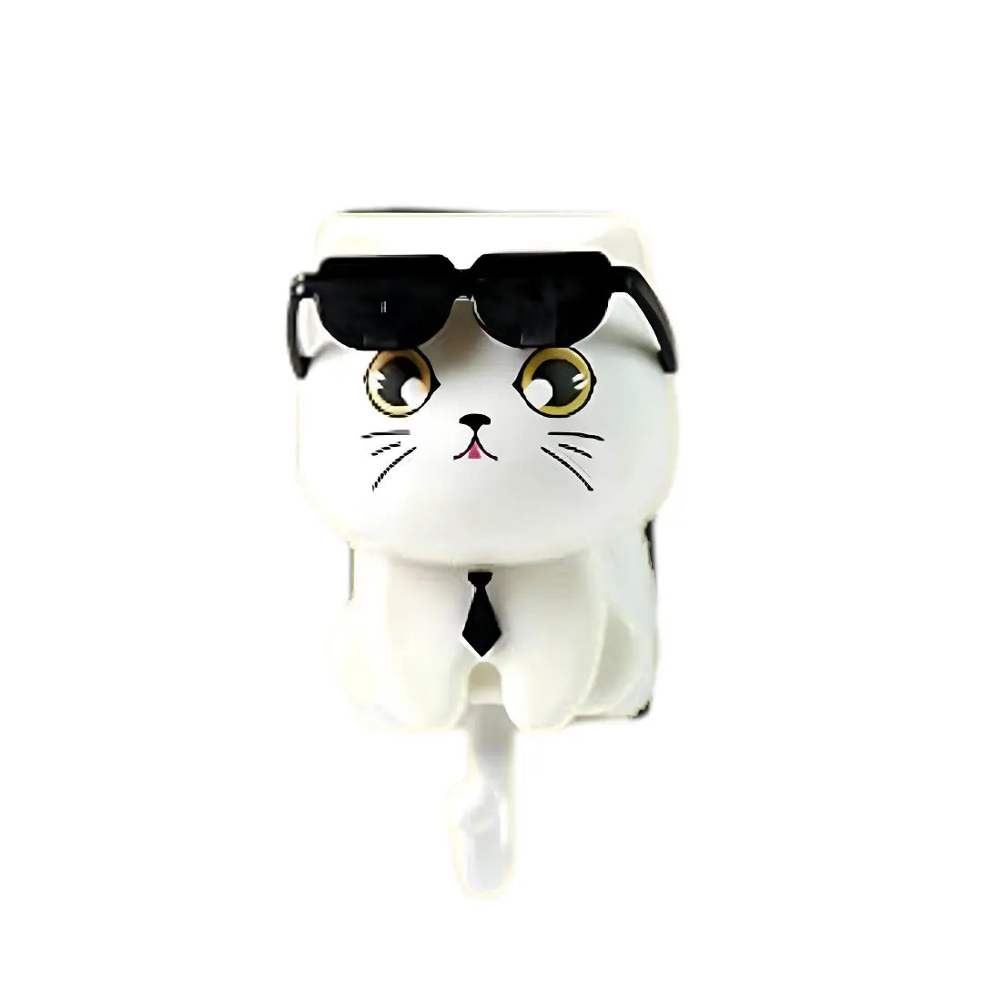 Cat Hook For Wall Cute Cat Key Hook With Sunglasses (1 Pc)