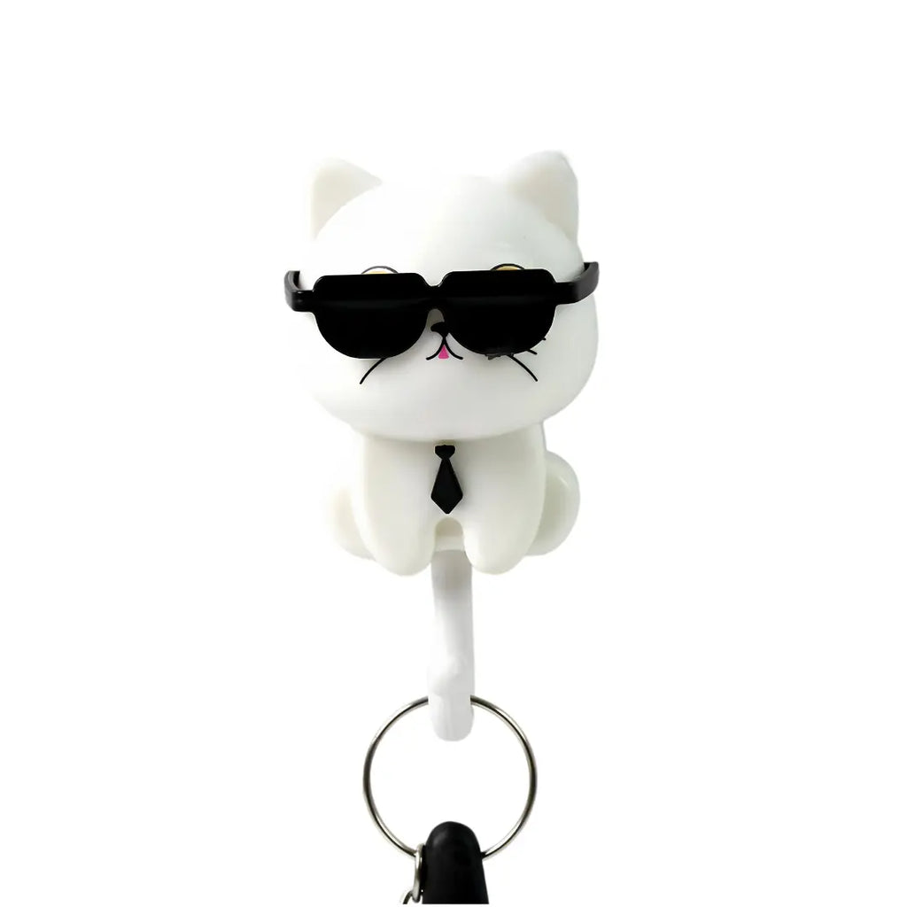 Cat Hook For Wall Cute Cat Key Hook With Sunglasses (1 Pc)
