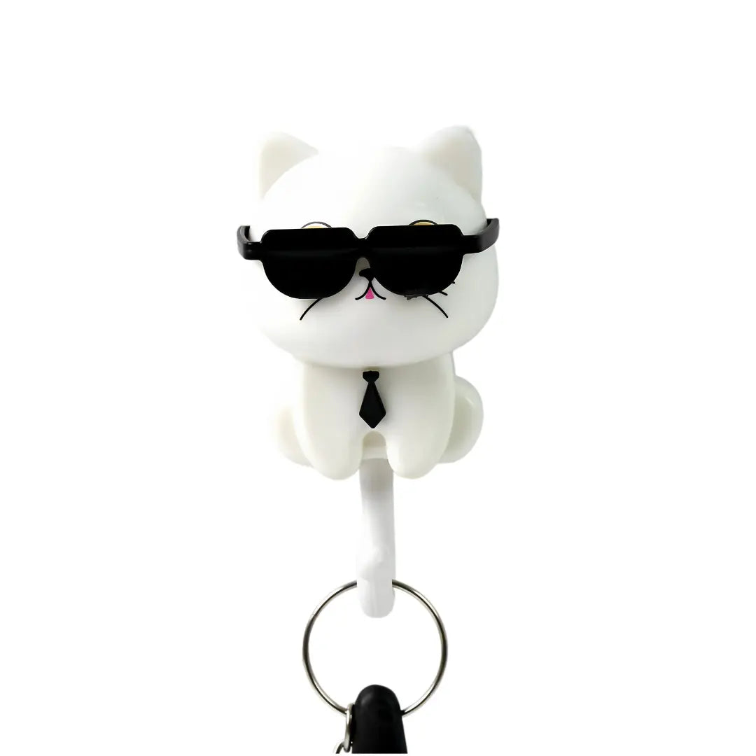 Cat Hook For Wall Cute Cat Key Hook With Sunglasses (1 Pc)