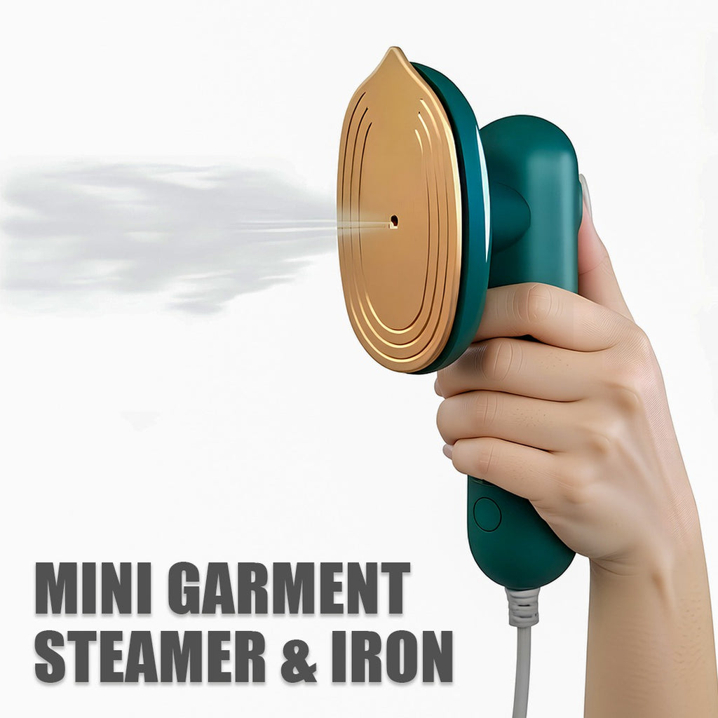 Mini Garment Steamer & Iron, Compact 2-in-1 Design for Travel & Home Use