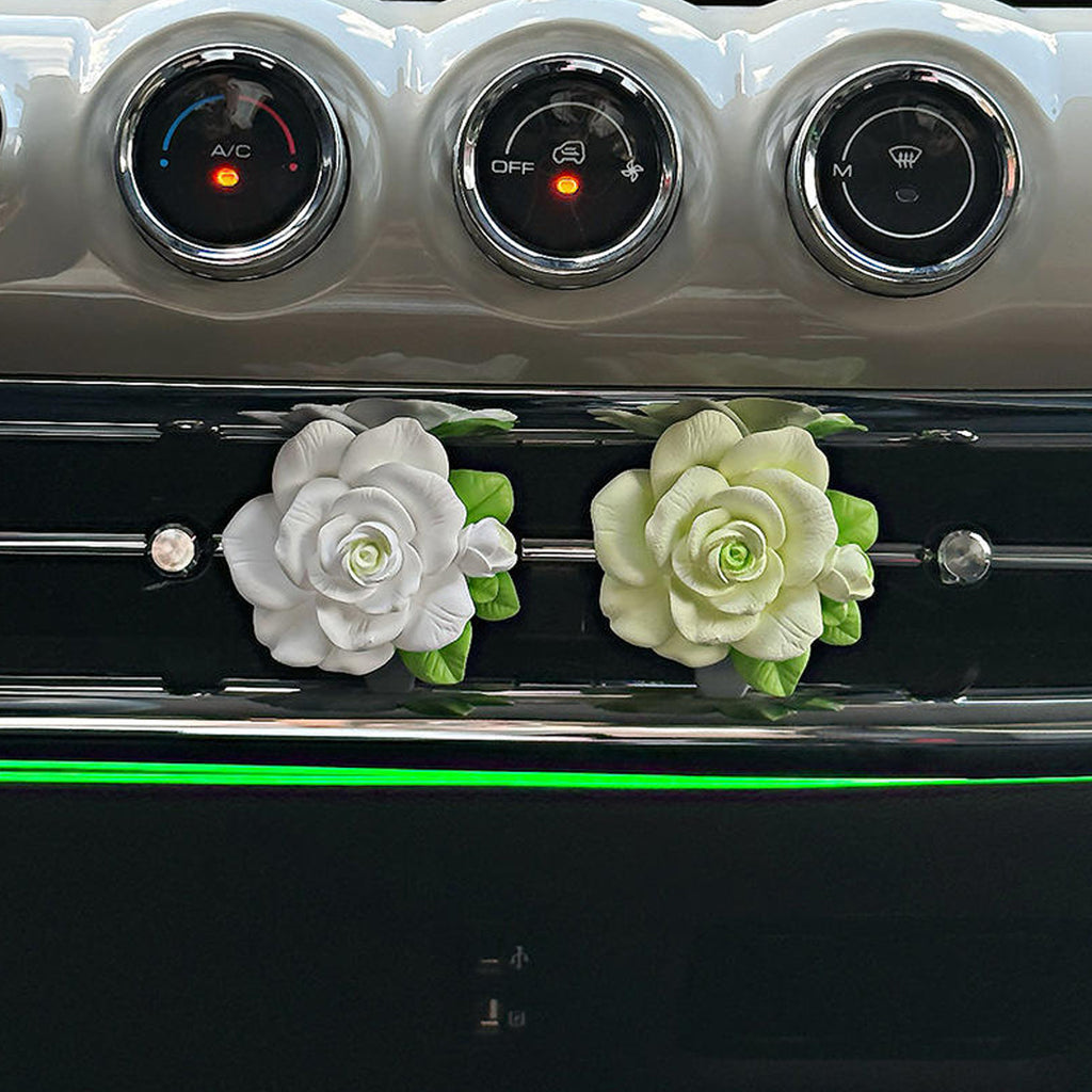 Rose Flower Car Air Freshener Clip – Floral AC Vent Perfume Diffuser with 10ML Bottle | Elegant Car Interior Fragrance Decor