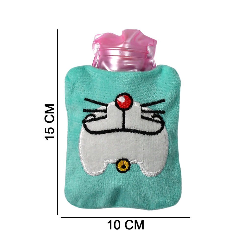 Doremon Cartoon Hot Water Bag, Small Size with Soft Cover for Pain Relief & Warmth