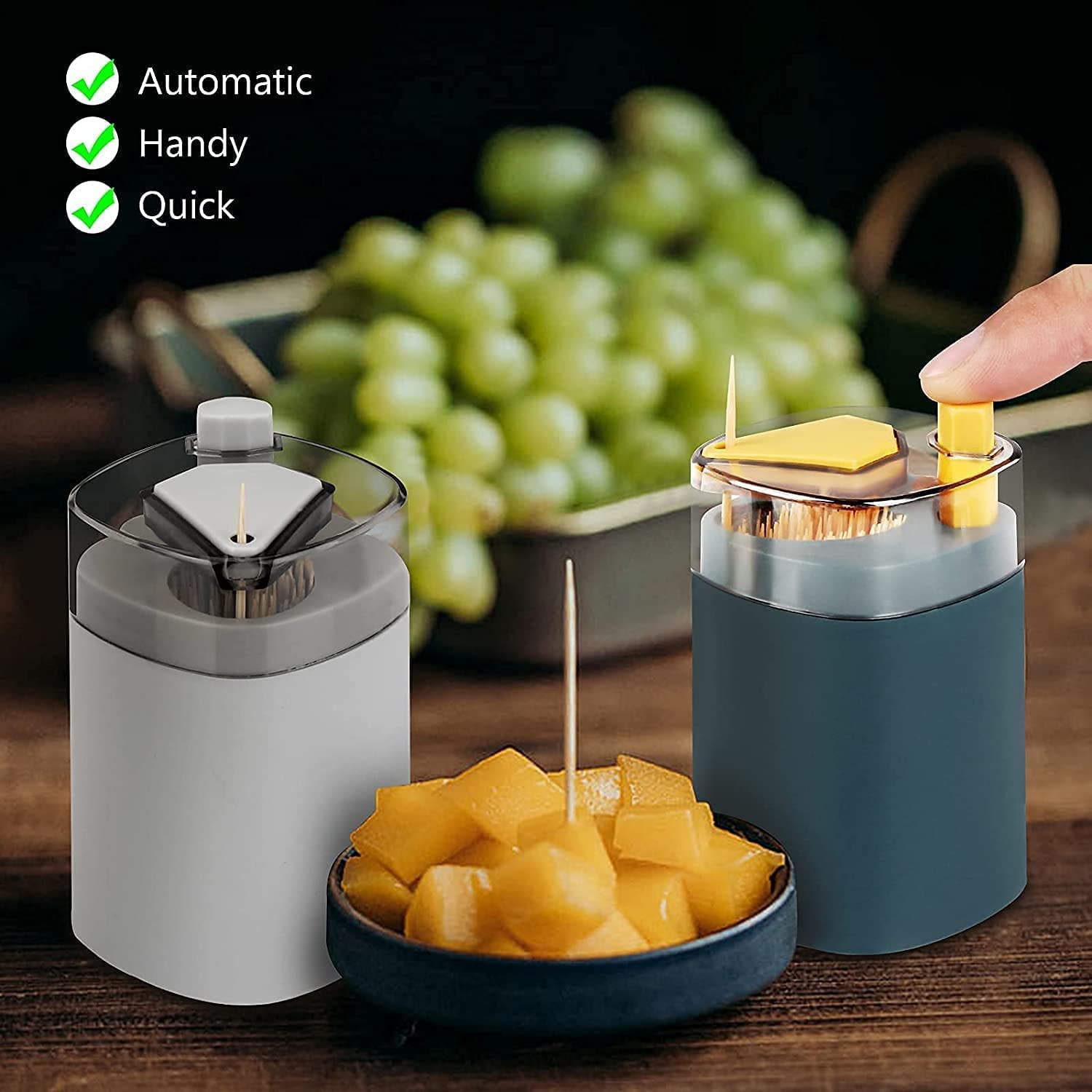 Compact Toothpick Holder – Pop-Up Automatic Dispenser Container