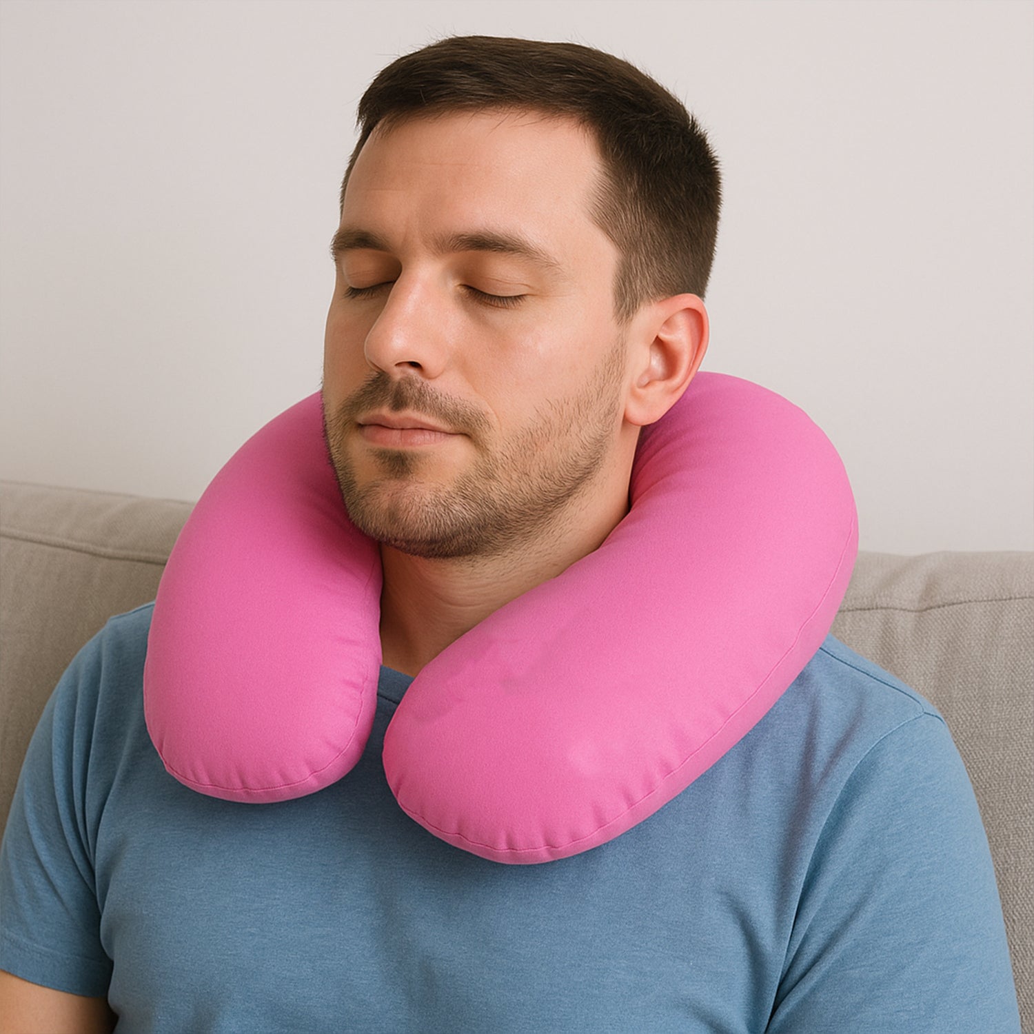 U-Shape Travel Neck Pillow – Ideal for Flights & Cars
