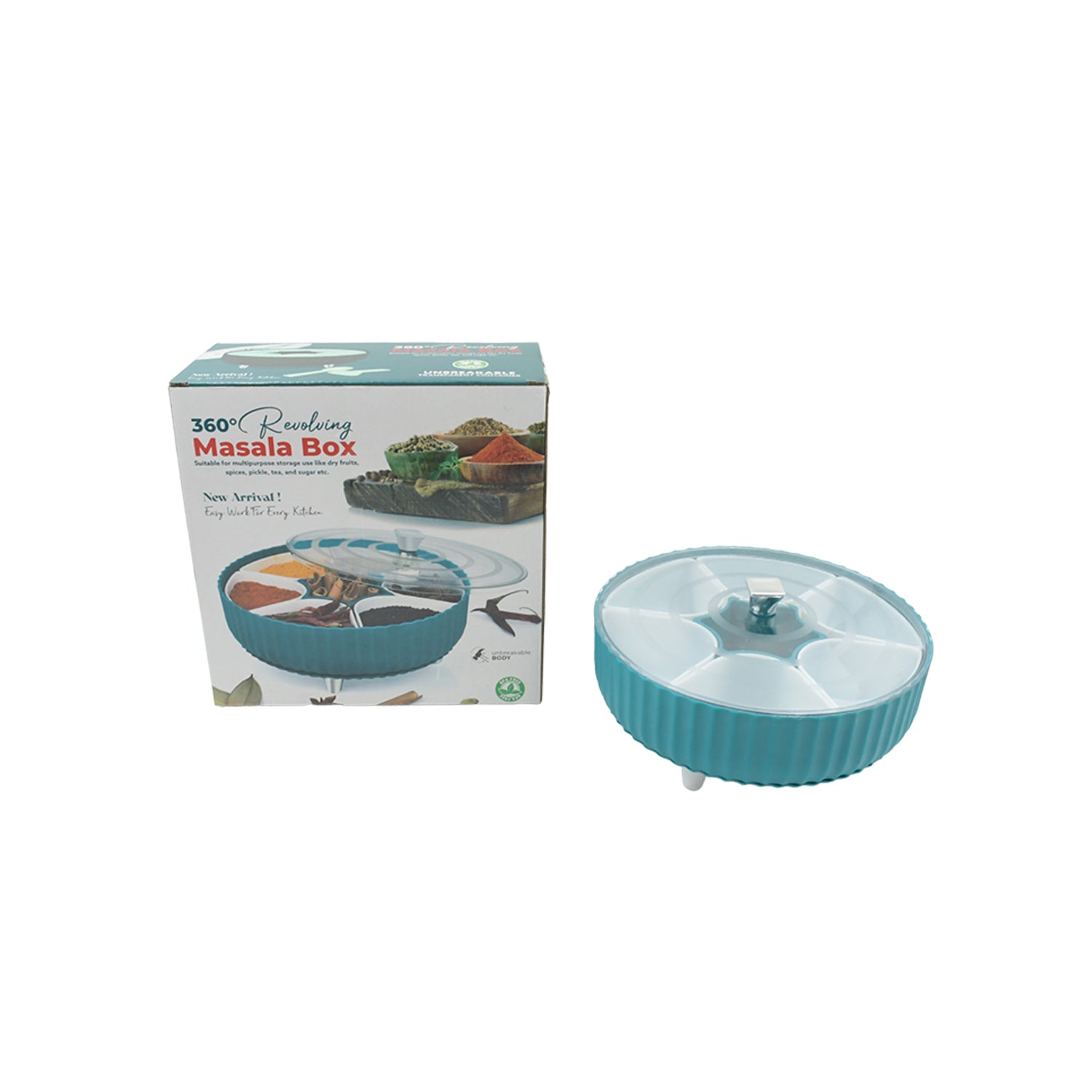 Dry Fruit & Snack Storage Box, 360° Revolving Organizer 7 Airtight Compartments