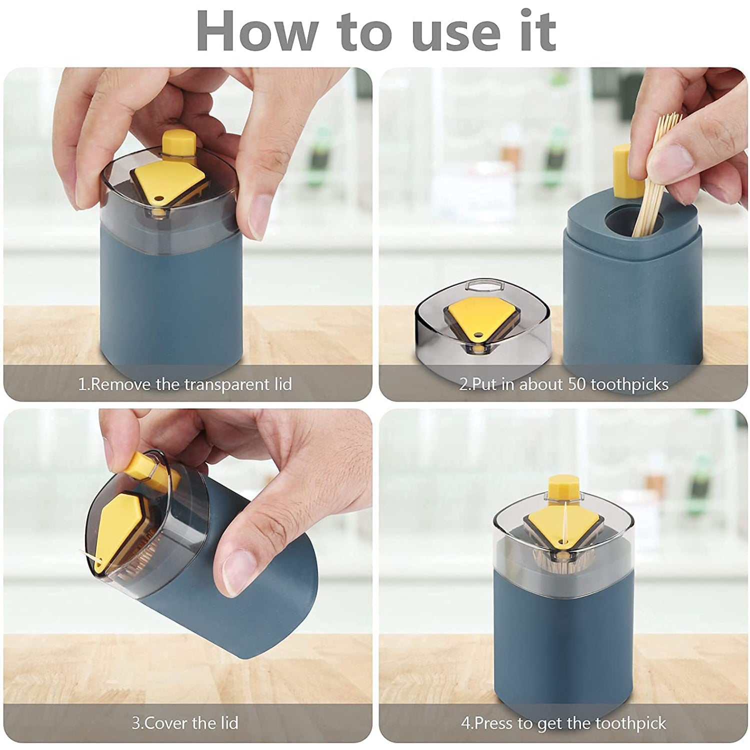 Compact Toothpick Holder – Pop-Up Automatic Dispenser Container